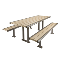 table with benches