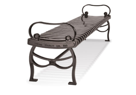 backless bench with ductile iron end frames