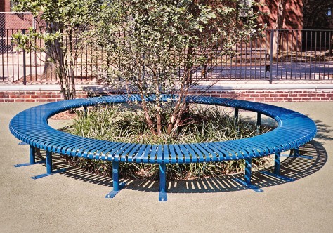 backless steel curved bench