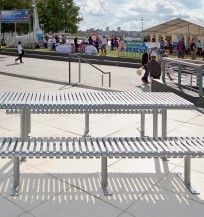 steel table with benches