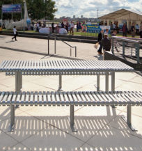 steel table with benches