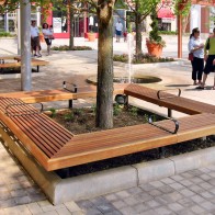 wood square shape bench