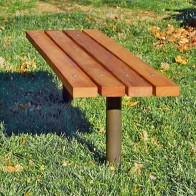 backless wood bench