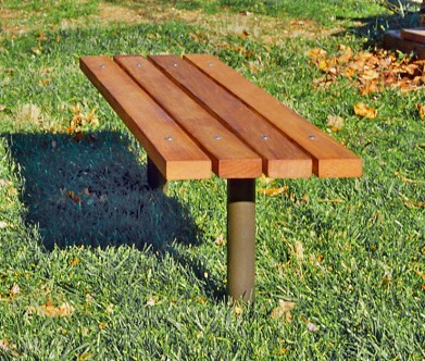 backless wood bench