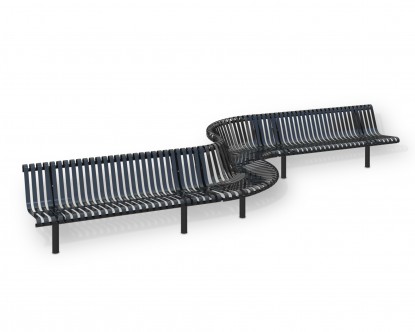 curved steel bench