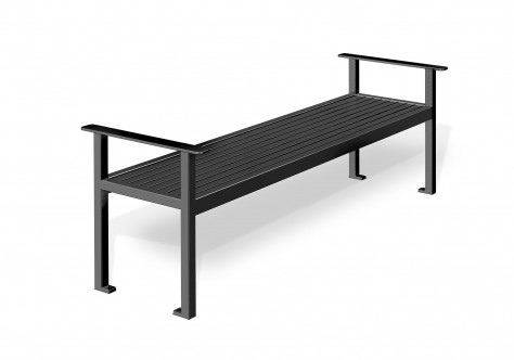 backless steel bench