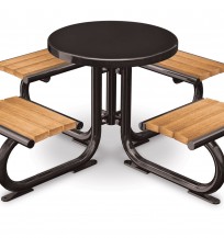 F-3043 round table with attached seating