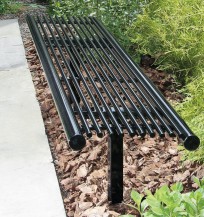backless steel rod bench