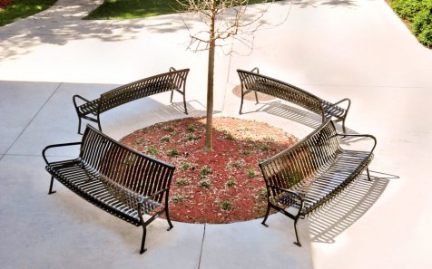 steel curved bench