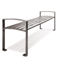 recycled steel backless bench
