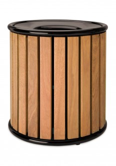 wood litter receptacle