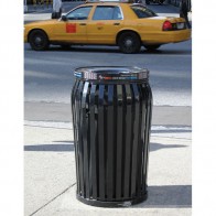 litter receptacle with custom band decals