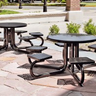 steel table with seating