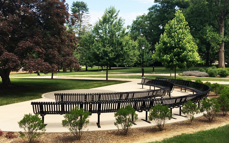 curved bench